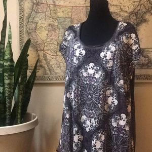 Rock & Republic burnout skull tee